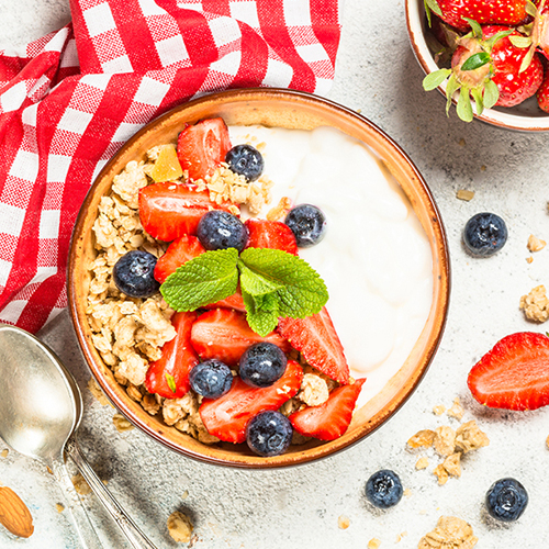 Bowl de avena con frutos